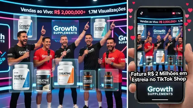 Growth Supplements Fatura R$ 2 Milhões em Estreia no TikTok Shop